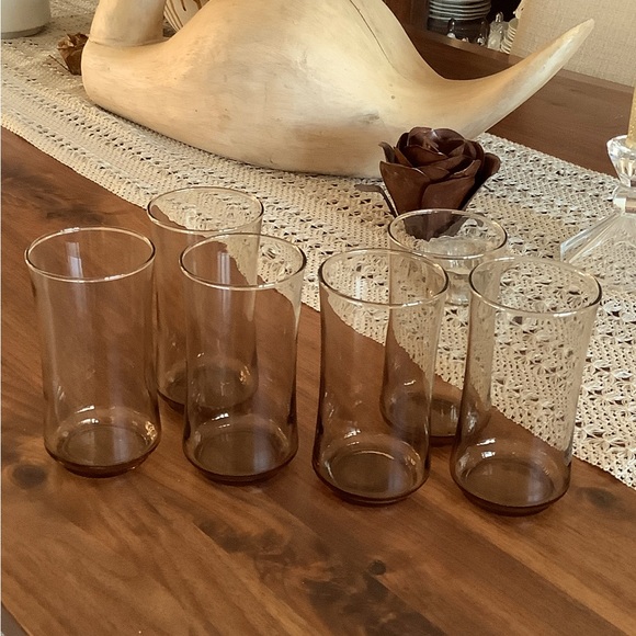 Libbey Other - Vintage set of six Libbey Smoky Brown glasses